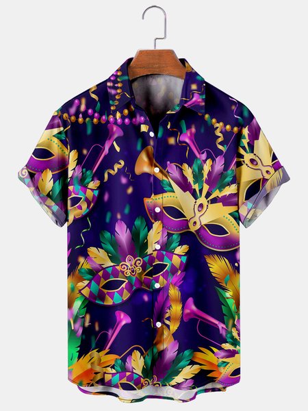 Mens Mardi Gras Carnival Masks Print Casual Breathable Short Sleeve Hawaiian Shirts, As picture, Shirts & Blouse
Mens Mardi Gras Carnival Masks Print Casual Breathable Short Sleeve Hawaiian Shirts, As picture, Shirts & Blouse