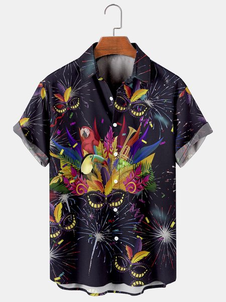 Mens Mardi Gras Carnival Masks Print Casual Breathable Short Sleeve Hawaiian Shirts, As picture, Men's Floral shirt
Mens Mardi Gras Carnival Masks Print Casual Breathable Short Sleeve Hawaiian Shirts, As picture, Men's Floral shirt