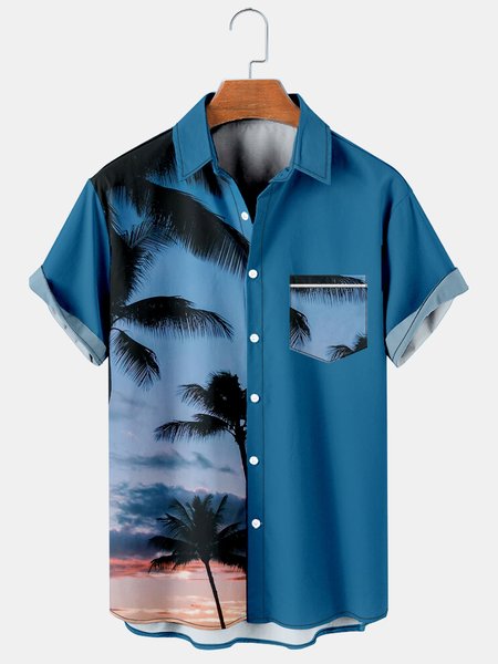 Mens Printed Casual Breathable Hawaiian Short Sleeve Shirt, Black, Men's Floral shirt
Mens Printed Casual Breathable Hawaiian Short Sleeve Shirt, Black, Men's Floral shirt