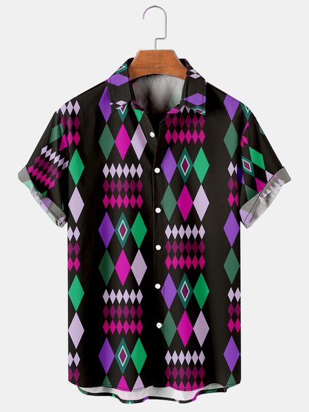 Holiday Leisure Festival Elements Carnival Geometric Gradient Pattern Hawaiian Print Shirt Top, Multicolor, Men's Floral shirt
Holiday Leisure Festival Elements Carnival Geometric Gradient Pattern Hawaiian Print Shirt Top, Multicolor, Men's Floral shirt