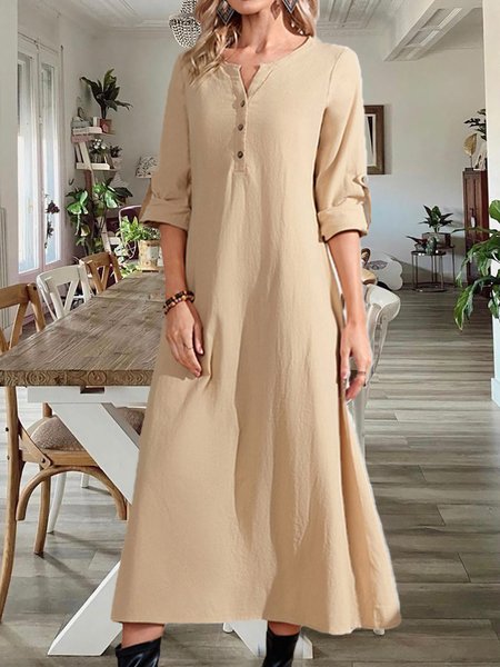 Pure Color Loose Plus Size Casual Long Sleeve Maxi Dresses, Yellow, Casual Dresses
Pure Color Loose Plus Size Casual Long Sleeve Maxi Dresses, Yellow, Casual Dresses