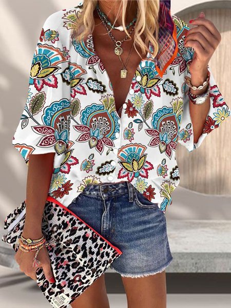 Casual Tribal V Neck Three Quarter Loosen Shirts & Tops, Multicolor, Blouses & Shirts
Casual Tribal V Neck Three Quarter Loosen Shirts & Tops, Multicolor, Blouses & Shirts
