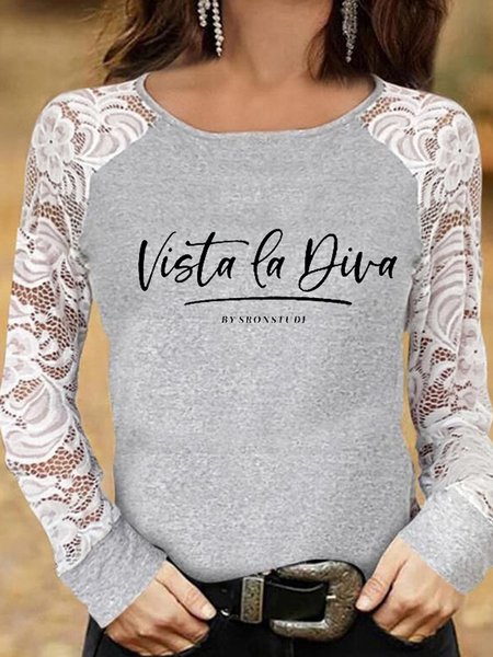 Romantic Regular Fit Letter Crew Neck Raglan Sleeve Shirts & Tops, Gray, T-Shirts
Romantic Regular Fit Letter Crew Neck Raglan Sleeve Shirts & Tops, Gray, T-Shirts