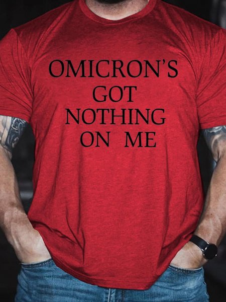 Men's Omicron's Got Nothing On Me T-Shirt, Red, T-shirts