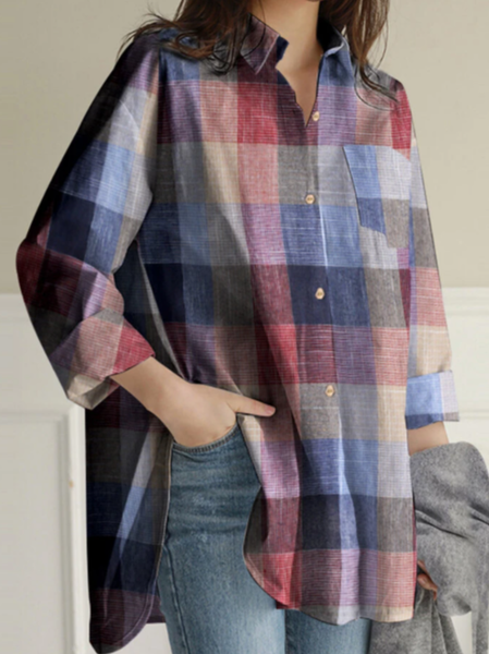 Plaid Print Long Sleeve Pocket Lapel Button Vintage Loose Blouse Casual Shirts & Tops, Multicolor, Shirts & Blouses
Plaid Print Long Sleeve Pocket Lapel Button Vintage Loose Blouse Casual Shirts & Tops, Multicolor, Shirts & Blouses