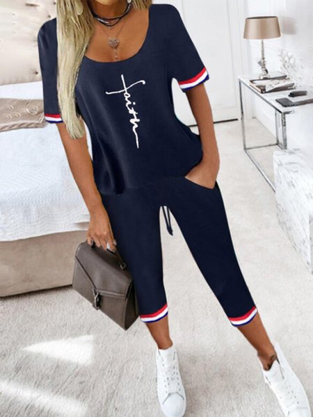 Faith Short Sleeve Plus Size Casual Women Top With Pants Two-piece Suit, Navyblue, Two-piece Outfits
Faith Short Sleeve Plus Size Casual Women Top With Pants Two-piece Suit, Navyblue, Two-piece Outfits