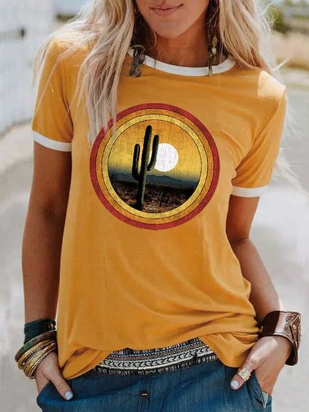 The cactus Sunshine Casual Regular Fit Crew Neck Shirts & Tops, Yellow, T-Shirts
The cactus Sunshine Casual Regular Fit Crew Neck Shirts & Tops, Yellow, T-Shirts