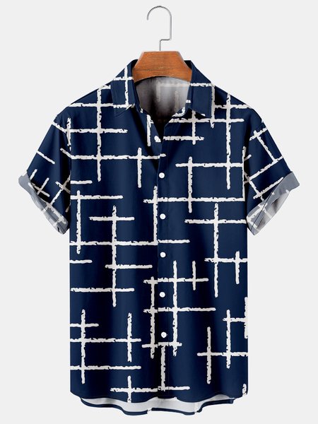 Mens Striped Printed Breathable Casual Short Sleeve Shirt, Blue, Shirts & Blouse
Mens Striped Printed Breathable Casual Short Sleeve Shirt, Blue, Shirts & Blouse