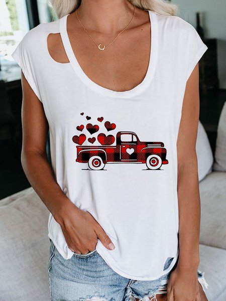 Valentine Buffalo Plaid Truck Print Cut Out Sleeve T-shirts, White, Tees & T-shirts
Valentine Buffalo Plaid Truck Print Cut Out Sleeve T-shirts, White, Tees & T-shirts