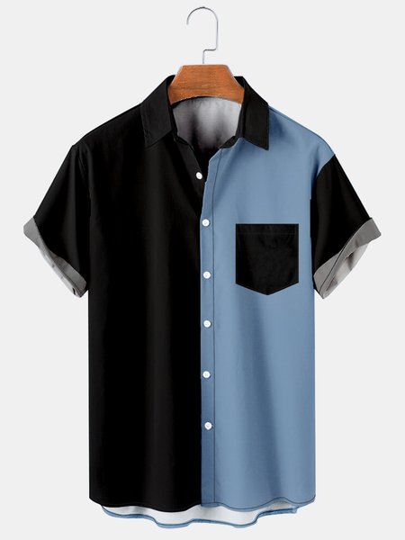 Mens Color-block Print Casual Breathable Chest Pocket Short Sleeve Hawaiian Shirts, Blue, Men's Floral shirt
Mens Color-block Print Casual Breathable Chest Pocket Short Sleeve Hawaiian Shirts, Blue, Men's Floral shirt