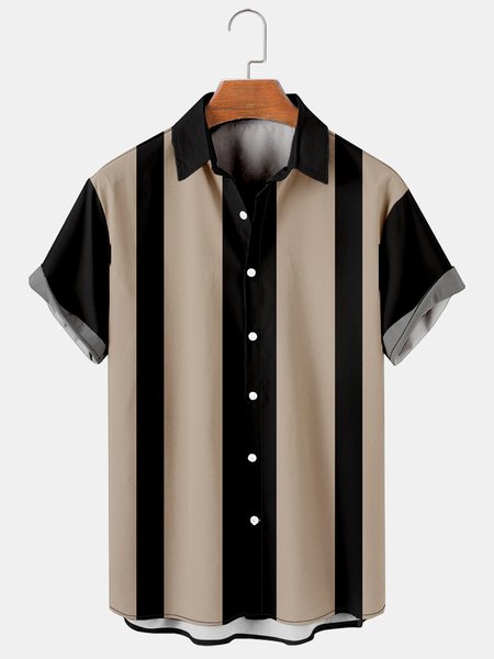 Mens Striped Print Casual Breathable Chest Pocket Short Sleeve Hawaiian Shirts, Khaki, Men's Floral shirt
Mens Striped Print Casual Breathable Chest Pocket Short Sleeve Hawaiian Shirts, Khaki, Men's Floral shirt