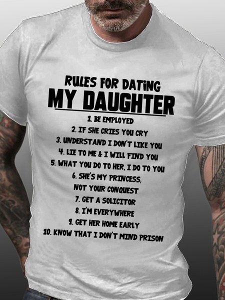 Funny Rules For Daiting My Daughter T-Shirt Cotton Crew Neck Vintage Short sleeve T-shirt, White, T-shirts
Funny Rules For Daiting My Daughter T-Shirt Cotton Crew Neck Vintage Short sleeve T-shirt, White, T-shirts