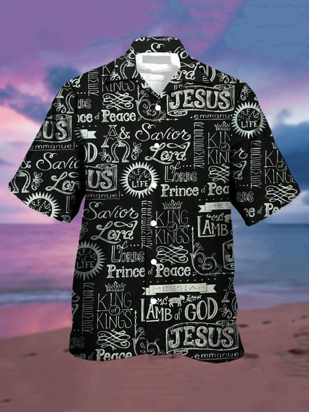 Mens Easter Jesus Letters Print Casual Breathable Short Sleeve Hawaiian Shirts, Black, Shirts & Blouse
Mens Easter Jesus Letters Print Casual Breathable Short Sleeve Hawaiian Shirts, Black, Shirts & Blouse