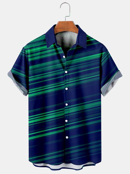 Mens Striped Printed Breathable Casual Short Sleeve Shirt, Blue, Men's Floral shirt
Mens Striped Printed Breathable Casual Short Sleeve Shirt, Blue, Men's Floral shirt