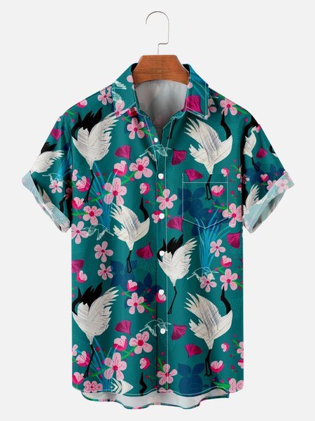 Mens Crane Flower Contrast Color Short Sleeve Shirt Collar Short sleeve shirt, Blue, Short Sleeves Shirts
Mens Crane Flower Contrast Color Short Sleeve Shirt Collar Short sleeve shirt, Blue, Short Sleeves Shirts