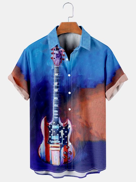 Mens American Flag Music Guitar Painting Rock Roll Casual Breathable Short Sleeve Hawaiian Shirts, Blue, Men's Floral shirt
Mens American Flag Music Guitar Painting Rock Roll Casual Breathable Short Sleeve Hawaiian Shirts, Blue, Men's Floral shirt