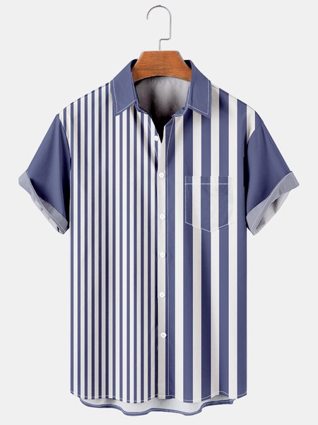 Mens Striped Casual Breathable Chest Pocket Short Sleeve Hawaiian Shirts, Blue, Shirts & Blouse
Mens Striped Casual Breathable Chest Pocket Short Sleeve Hawaiian Shirts, Blue, Shirts & Blouse