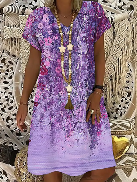 Cotton Blends Casual Vacation Floral Short sleeve Knee Dresses, Purple, Floral Dresses
Cotton Blends Casual Vacation Floral Short sleeve Knee Dresses, Purple, Floral Dresses