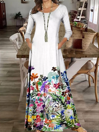 Elegant O-Neck Long Sleeve Women Dress Harajuku Casual Pattern Print Maxi Party Vacation Loosen Crew Neck Dresses, White, Maxi Dresses
Elegant O-Neck Long Sleeve Women Dress Harajuku Casual Pattern Print Maxi Party Vacation Loosen Crew Neck Dresses, White, Maxi Dresses