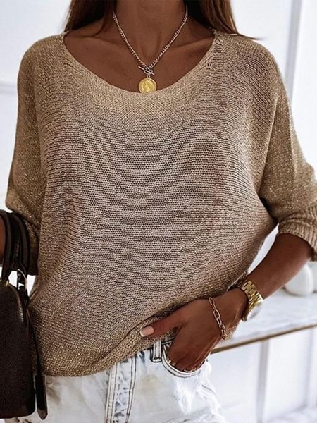 Plus Size Casual Solid Loosen V Neck Long Sleeve Sweater, Khaki, Knitwear & Sweaters
Plus Size Casual Solid Loosen V Neck Long Sleeve Sweater, Khaki, Knitwear & Sweaters