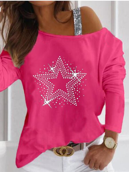 Cotton Blends Shirts & Tops, Rose red, Tops
