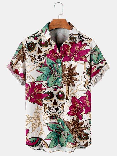 Vintage Skull Graphic Short Sleeve Casual Men's Shirt, As picture, Shirts & Blouse
Vintage Skull Graphic Short Sleeve Casual Men's Shirt, As picture, Shirts & Blouse
