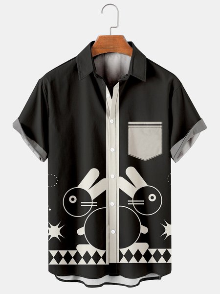 Creative Vintage Easter Graphic Short Sleeve Casual Men's Shirt, Black, Men's Floral shirt
Creative Vintage Easter Graphic Short Sleeve Casual Men's Shirt, Black, Men's Floral shirt