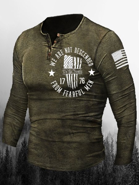 Men's Vintage Casual Henley Collar Long Sleeve T-Shirt, Green, T-shirt
Men's Vintage Casual Henley Collar Long Sleeve T-Shirt, Green, T-shirt