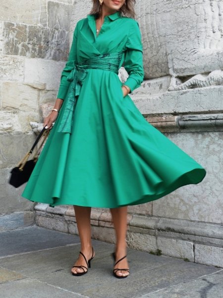 Spring Long sleeve Elegant Loosen Lightweight Date Dresses, Green, Midi Dresses
Spring Long sleeve Elegant Loosen Lightweight Date Dresses, Green, Midi Dresses
