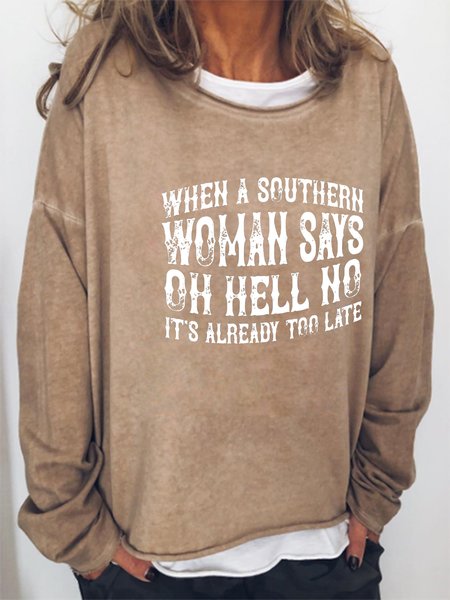 Funny text print round neck long-sleeved Sweatershirt, Light brown, Hoodies&Sweatshirts
Funny text print round neck long-sleeved Sweatershirt, Light brown, Hoodies&Sweatshirts