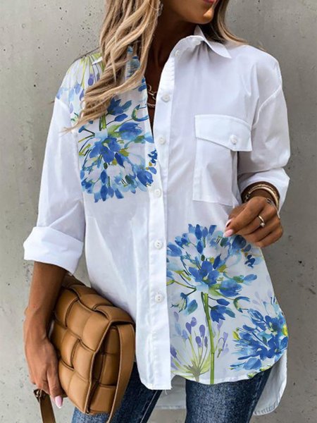 Vacation Casual Floral Print Shirt Collar Long Sleeve Shirts, White, Blouses & Shirts
Vacation Casual Floral Print Shirt Collar Long Sleeve Shirts, White, Blouses & Shirts
