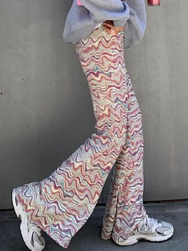 Casual Loosen Ombre Pants, Multicolor, Pants