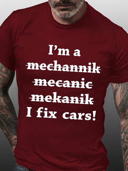 Mechanic fix cars Cotton Crew Neck Short Sleeve Short sleeve T-shirt, Red, T-shirts
Mechanic fix cars Cotton Crew Neck Short Sleeve Short sleeve T-shirt, Red, T-shirts