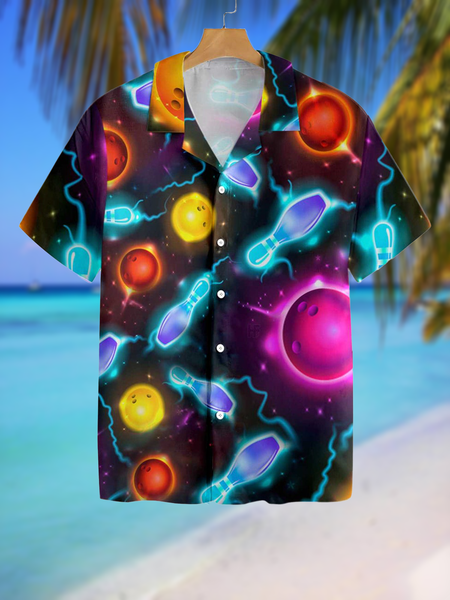 Casual Style Sports Series Gradient Bowling Element Pattern Lapel Short Sleeve Print Shirt Top, Multicolor, Men's Floral shirt
Casual Style Sports Series Gradient Bowling Element Pattern Lapel Short Sleeve Print Shirt Top, Multicolor, Men's Floral shirt