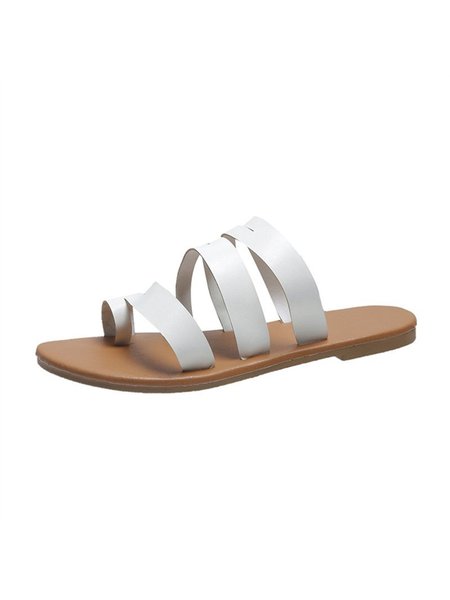 Solid Color Flip Flops, White, Women Shoes>>Women's Shoes>>Women sandals Slippers