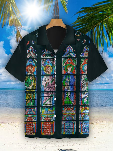 Mens Easter Jesus Print Casual Breathable Short Sleeve Hawaiian Shirt, Black, Men's Floral shirt
Mens Easter Jesus Print Casual Breathable Short Sleeve Hawaiian Shirt, Black, Men's Floral shirt