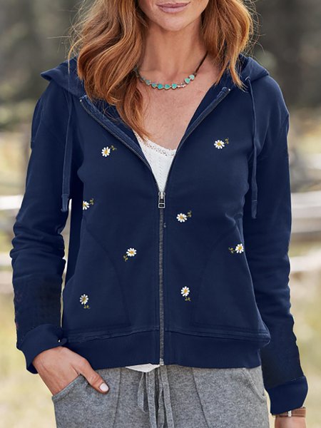 Loosen Casual Floral Printed Long Sleeves Cotton Blends Hooded Outerwear, Dark blue, Outerwear
Loosen Casual Floral Printed Long Sleeves Cotton Blends Hooded Outerwear, Dark blue, Outerwear