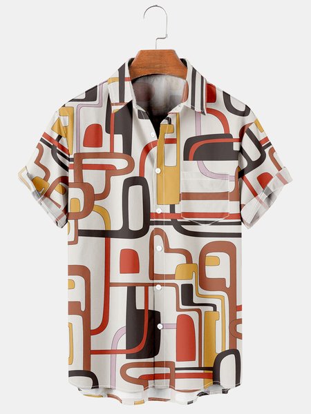 Men's Vintage Art Geometric Print Short Sleeve Shirt, Yellow, Men's Floral shirt
Men's Vintage Art Geometric Print Short Sleeve Shirt, Yellow, Men's Floral shirt