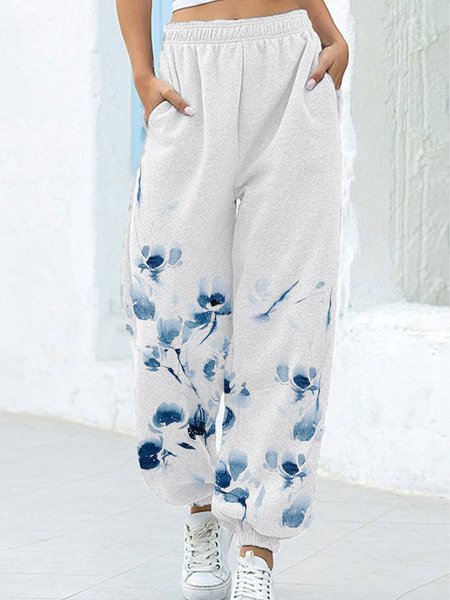 Blue floral print casual temperament and comfortable spring new designer women's sweatSports Sports Sports Pants, White, Pants
Blue floral print casual temperament and comfortable spring new designer women's sweatSports Sports Sports Pants, White, Pants