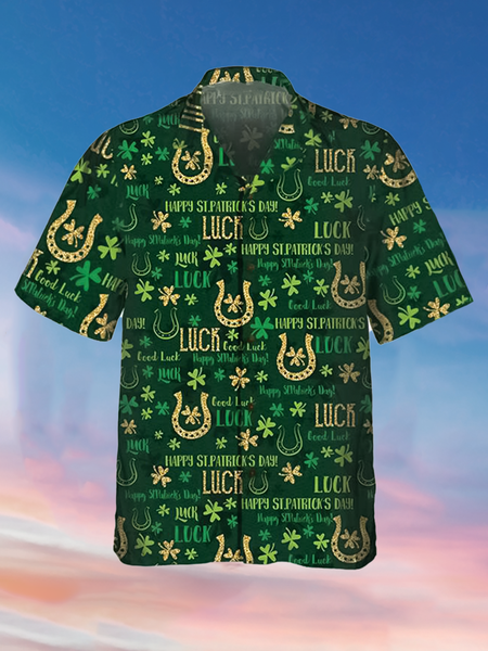 Holiday Leisure St. Patrick's Day Element Green Striped Pattern Hawaiian Style Printed Shirt Top, Men's Floral shirt
Holiday Leisure St. Patrick's Day Element Green Striped Pattern Hawaiian Style Printed Shirt Top, Men's Floral shirt