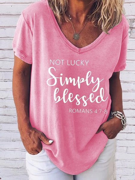 St Patrick's Day Not Lucky Simply Blessed T-shirt, Pink, T-shirts