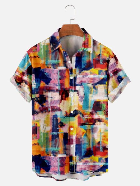 Bauhaus Abstrac Men's Short sleeve shirt, As picture, Short Sleeves Shirts