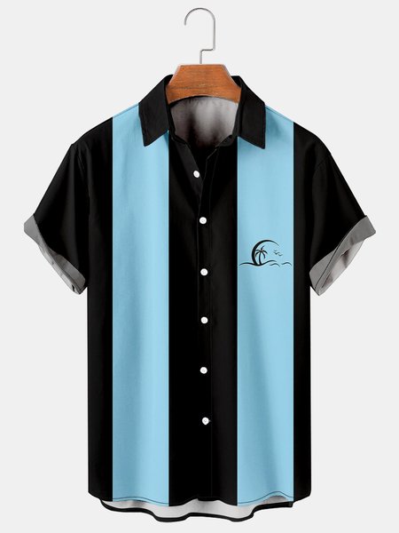 Mens Coconut Tree Print Casual Breathable Short Sleeve Bowling Shirt, Black-blue, Men's Floral shirt
Mens Coconut Tree Print Casual Breathable Short Sleeve Bowling Shirt, Black-blue, Men's Floral shirt