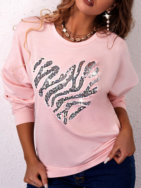 Heart Sequin Crew Neck Long Sleeve Sweatshirt Party Crew Neck Sweatshirt, Pink, Sweatshirts & Hoodies 
Heart Sequin Crew Neck Long Sleeve Sweatshirt Party Crew Neck Sweatshirt, Pink, Sweatshirts & Hoodies