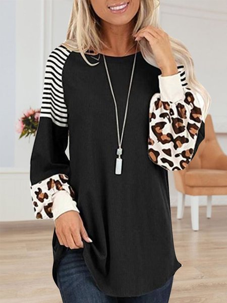 Leopard Geometric Stripe Panel Casual Crew Neck Top Long, Multicolor, Sweatshirts & Hoodies
Leopard Geometric Stripe Panel Casual Crew Neck Top Long, Multicolor, Sweatshirts & Hoodies