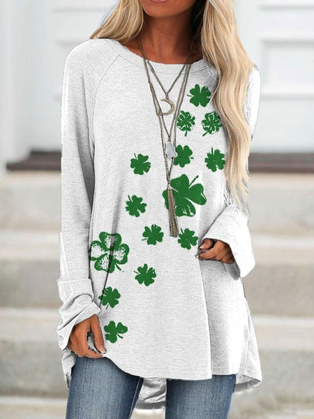 Shamrock Cotton Blends Regular Fit Shirts & Tops, White, Tunics
