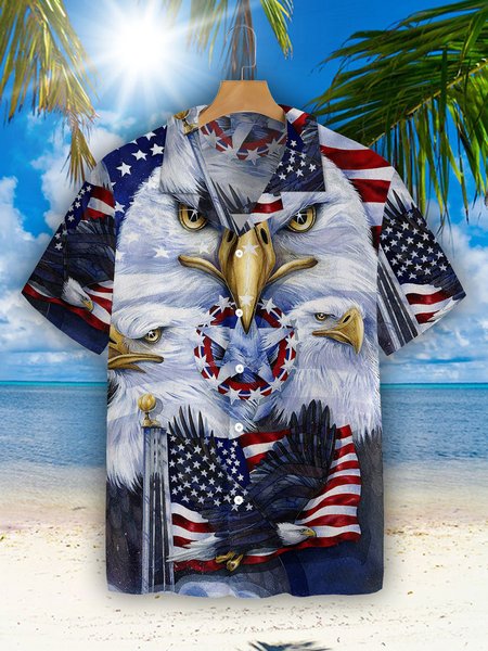 Mens American Eagle Print Casual Breathable Hawaiian Short Sleeve Shirt, Blue, Men's Floral shirt
Mens American Eagle Print Casual Breathable Hawaiian Short Sleeve Shirt, Blue, Men's Floral shirt