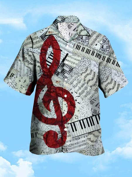 Mens Music Note Print Casual Breathable Short Sleeve Hawaiian Shirts, White, Men's Floral shirt
Mens Music Note Print Casual Breathable Short Sleeve Hawaiian Shirts, White, Men's Floral shirt