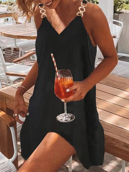 Cotton Blends Solid Short Midi Dresses Partv Vacation Metal Beach Plus Size, Black, Mini Dresses
Cotton Blends Solid Short Midi Dresses Partv Vacation Metal Beach Plus Size, Black, Mini Dresses