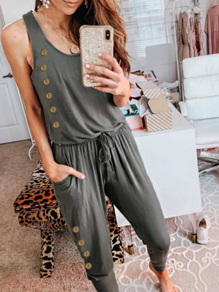 Sexy Strap Button Pocket Women's Jumpsuit Casual Loosen One-Pieces, Light gray, Jumpsuits&Rompers
Sexy Strap Button Pocket Women's Jumpsuit Casual Loosen One-Pieces, Light gray, Jumpsuits&Rompers